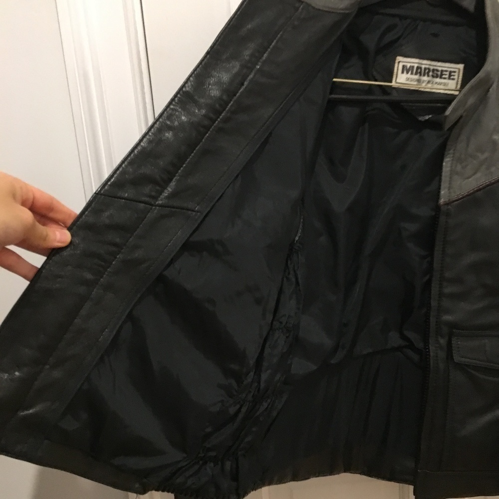 Distressed Vintag 90’s 80’s 1990 Rex Marsee Cafe Racer Motorcycle Jacket - Picture 2 of 8